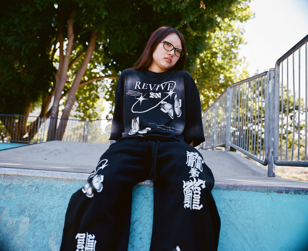 Plaid Waistband Baggy Sweatpants