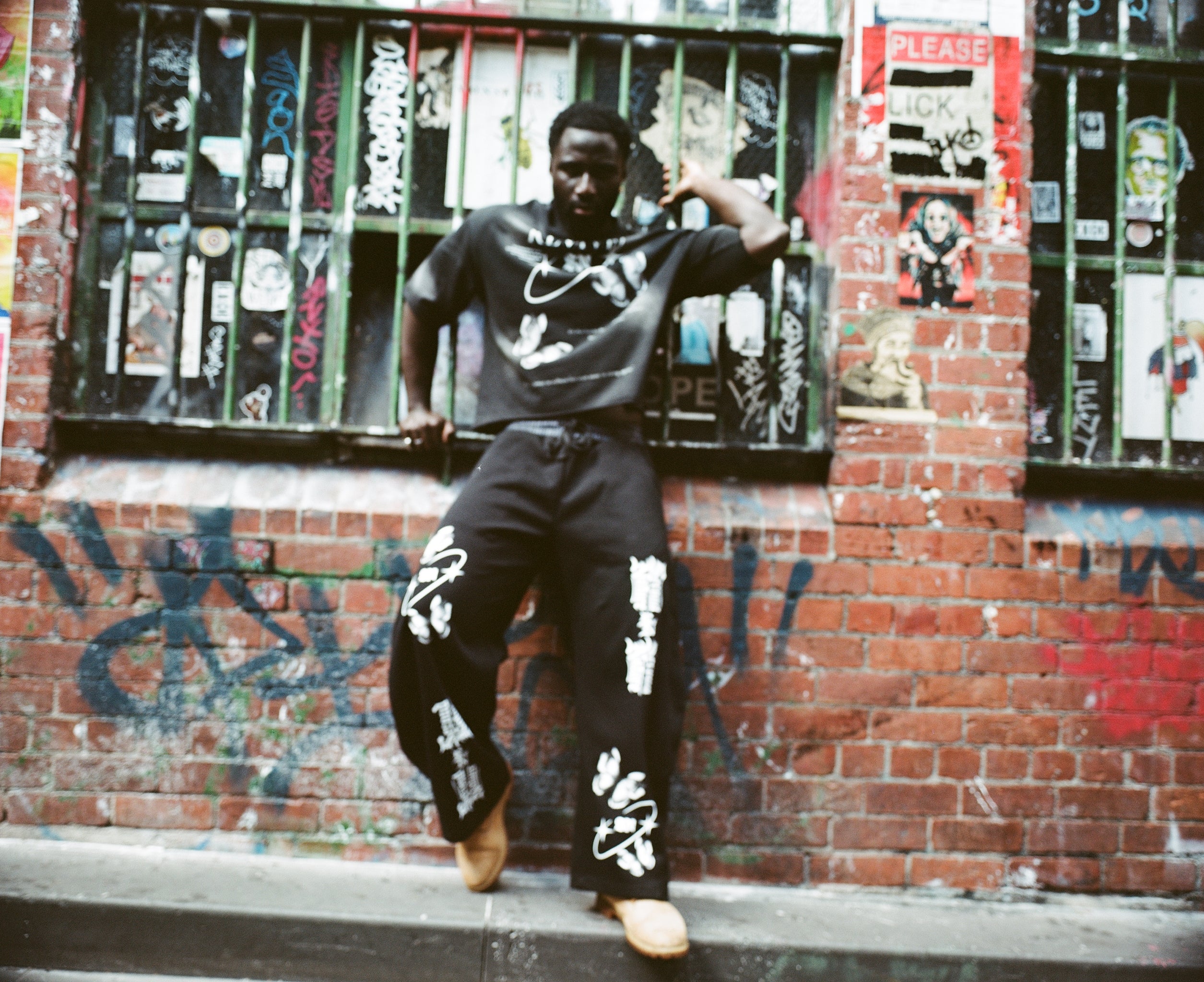 Plaid Waistband Baggy Sweatpants