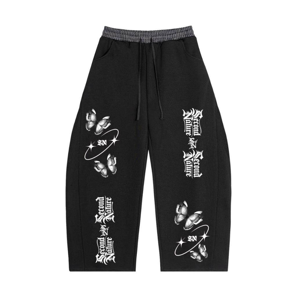 Plaid Waistband Baggy Sweatpants