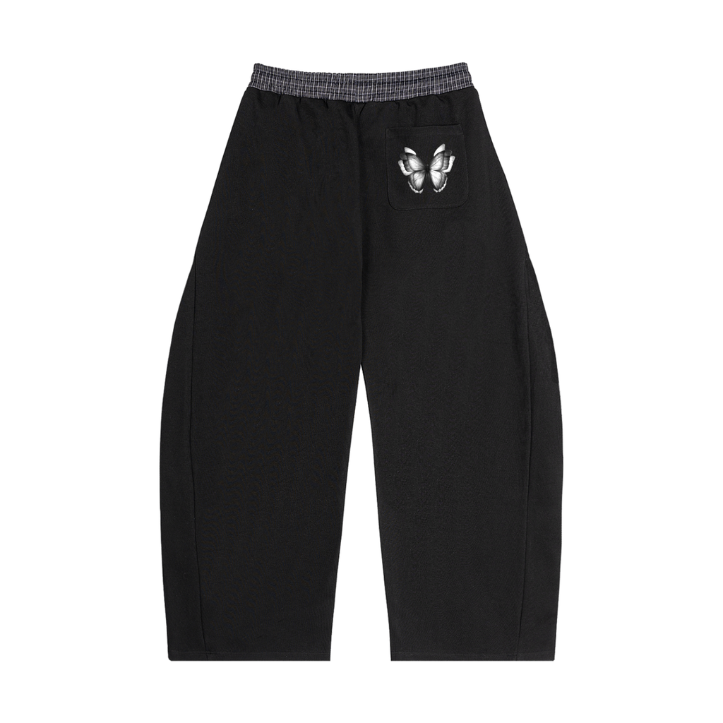 Plaid Waistband Baggy Sweatpants
